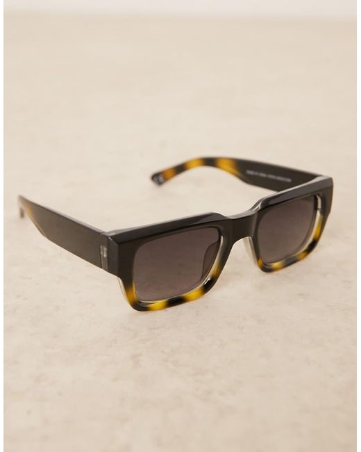 Gafas De Sol Negras Y Verdes Degradadas Con Montura Gruesa Rectangular Y Lentes Ahumadas De ASOS de hombre de color Green