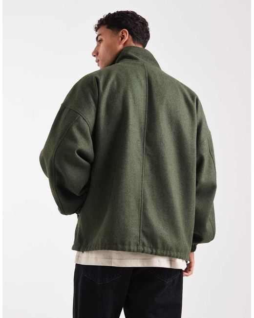 ASOS Green Wool Look Track Jacket for men