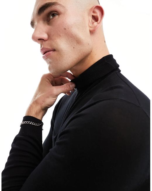 Pull col montant Only & Sons pour homme en coloris Black