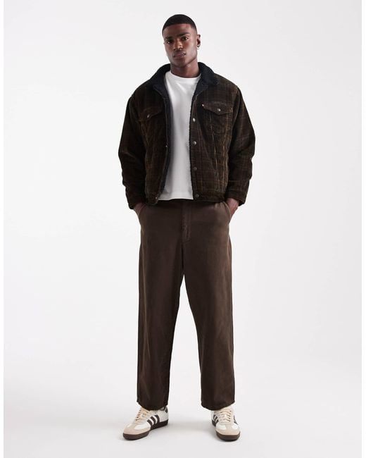 Levi's – locker geschnittene truckerjacke aus cord in Black für Herren