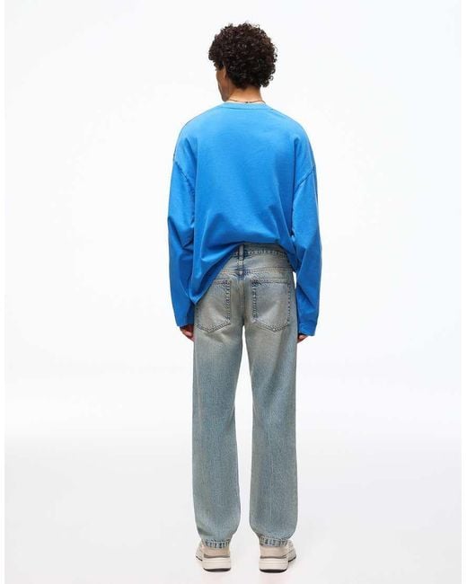Bershka Blue Slim Jeans for men