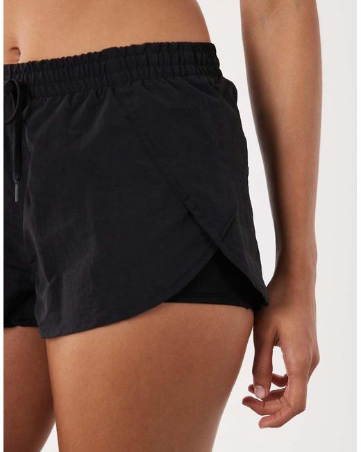 Cotton On Black Active Dolphin Hem Shorts