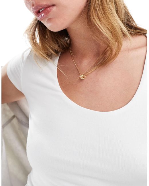 Cotton On White Byron Square Neck Short Sleeve Top