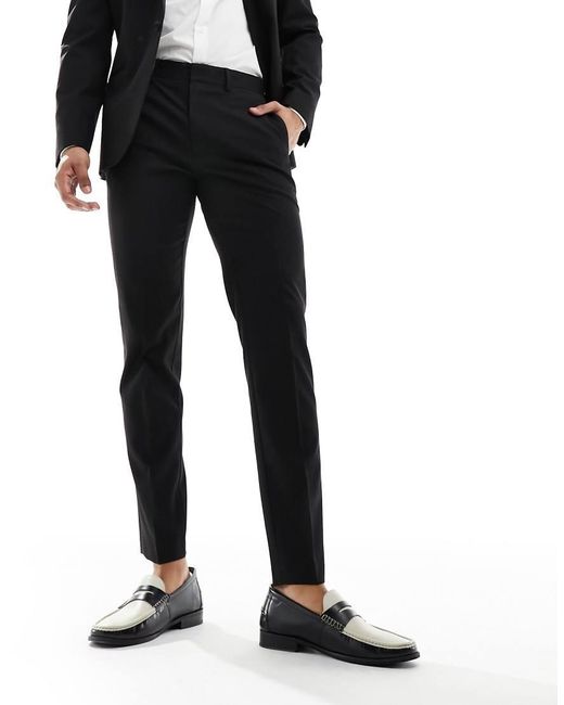 Pantalones De Esmoquin Negros De Corte Slim De ASOS de hombre de color Black