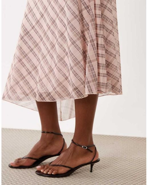 Mango Pink Illo Asymmetric Hem Midi Skirt