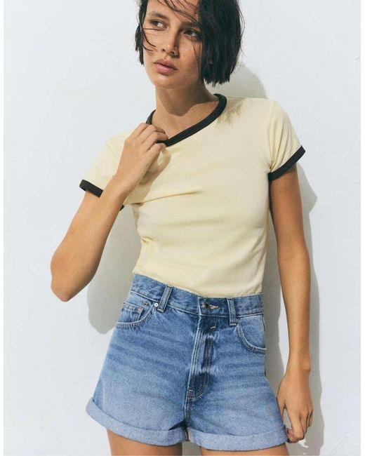 Mom Shorts di Pull&Bear in Blue