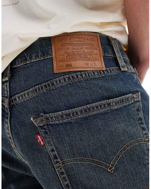 Pantalones Cortos Vaqueros De Corte Estándar Con 405 De -Azul Marino Levi's de hombre de color Blue