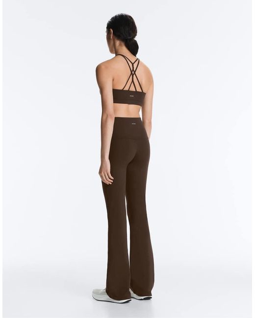 Oysho White High-Rise Comfortlux Flare Trousers