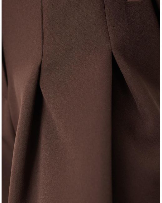 Pantalon large d'ensemble ajusté avec plis à la taille - chocolat profond ARRANGE en coloris Brown