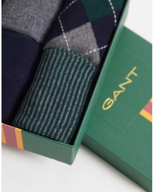 Gant Blue 4-pack Argyle And Stripe Socks for men