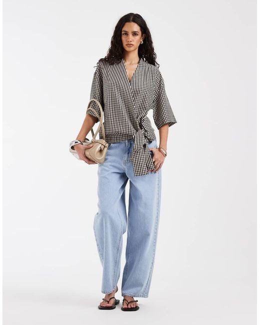 & Other Stories Gray Wrap Top