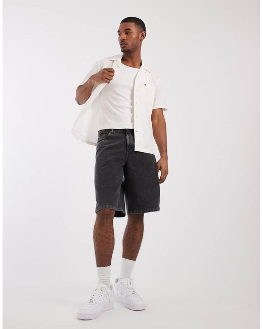 Tommy Hilfiger White Linen Blend Short Sleeve Shirt for men