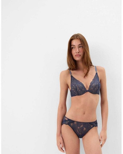 Intimissimi Blue Fanciful Flowers Knickers