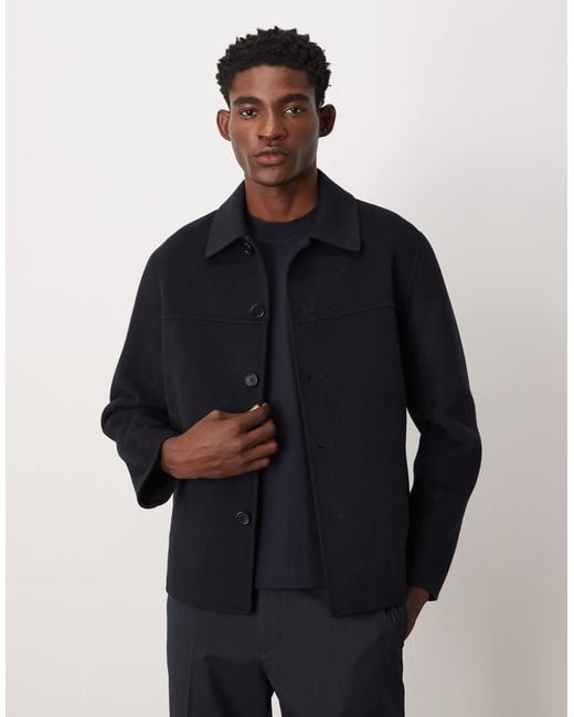 ARKET Blue Double Layer Wool Shacket for men