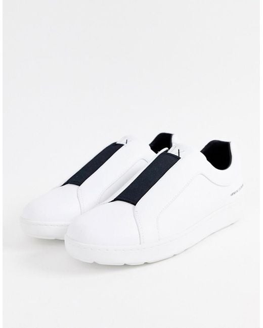 Sneakers senza lacci elasticizzate bianche da Uomo di Armani Exchange in  Bianco | Lyst