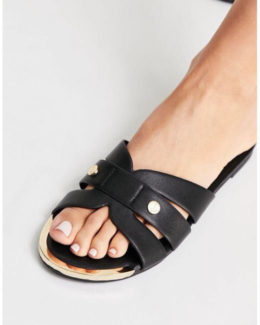 Miss Kg Dallas Knot Detail Flat Sandals in Black Lyst UK