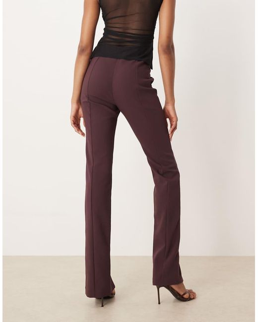 ASOS Brown Tall Tailored Skinny Trousers With Zip Front Detail
