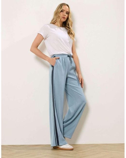 Long Tall Sally Blue Stripe Wide Leg Trousers
