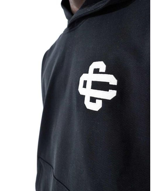 The Couture Club Black Co-ord Heavyweight Emblem Hoodie for men