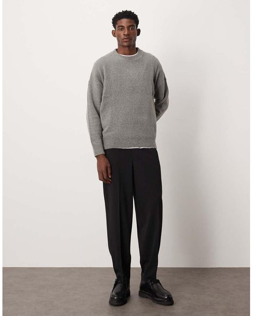 ASOS Black Pull On Oversized Tapered Dress Pants for men