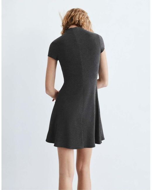 Pull&Bear Black Mock Neck Short Dress