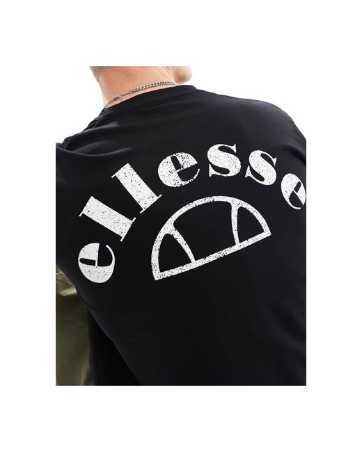 Camiseta negra con logo estampado en la espalda chandres Ellesse de hombre de color Black