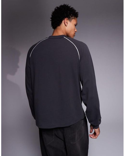 Faded Store Blue Long Sleeve Football Jersey for men