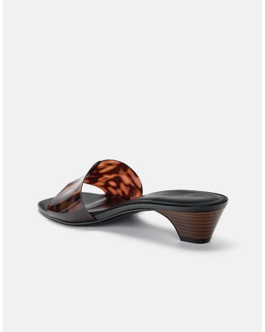 Pull&Bear White Vinyl Heeled Mule Sandals