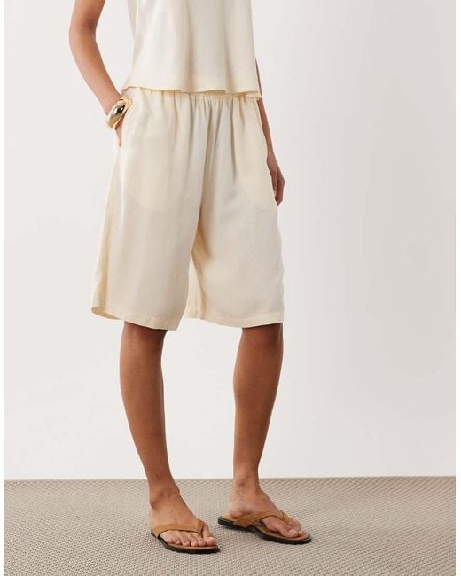 ASOS Natural Linen Blend Bermuda Shorts