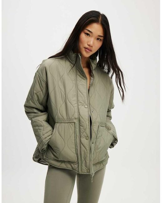 Cotton On Green Warm Up Relaxed Lightweight Jacket