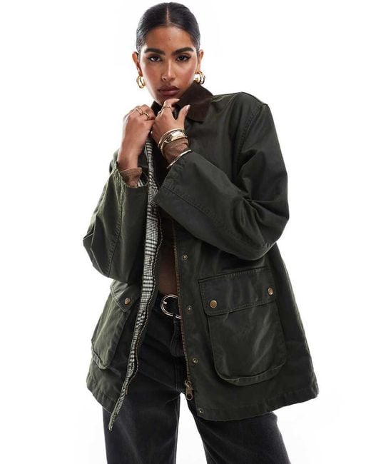 Stradivarius Black Quilted Barn Jacket