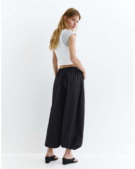Pull&Bear Black Barrel Trousers