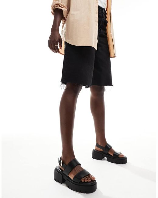 Truffle Collection Brown Chunky Strap Sandals