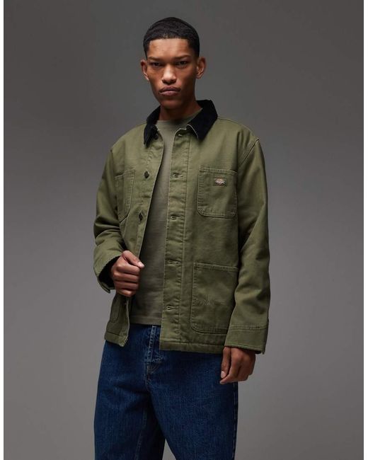 Dickies Green Lined Chore Canvas Jacket for men