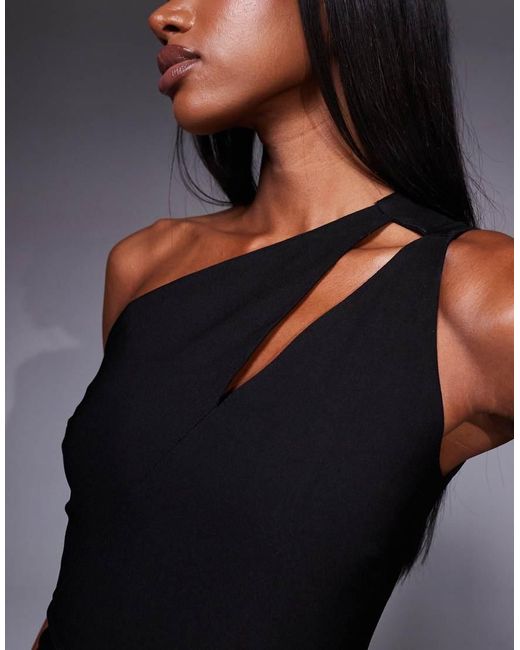 Vesper Blue One Shoulder Cut Out Midaxi Dress With Thigh Split