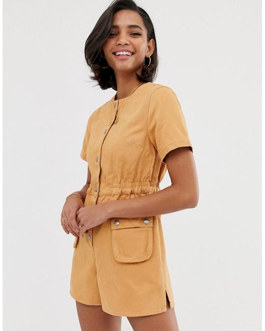 utility playsuit denim
