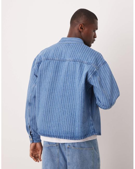ASOS Blue Oversized Denim Overshirt for men