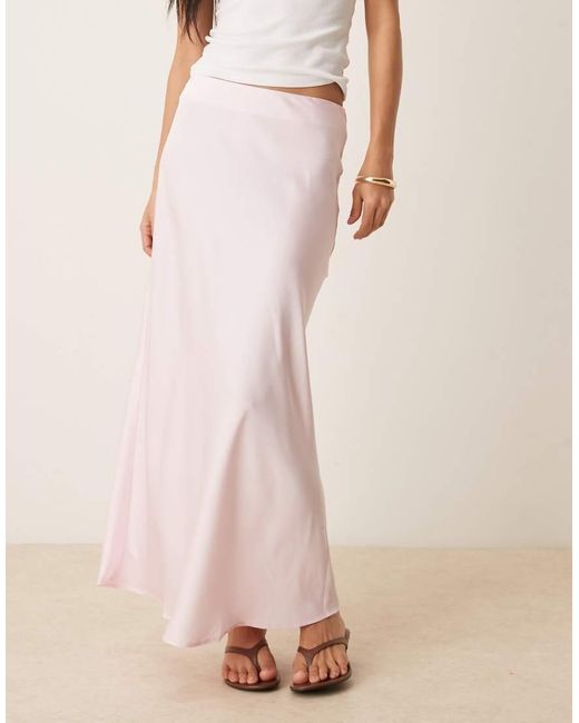 Vila Natural Satin Maxi Skirt