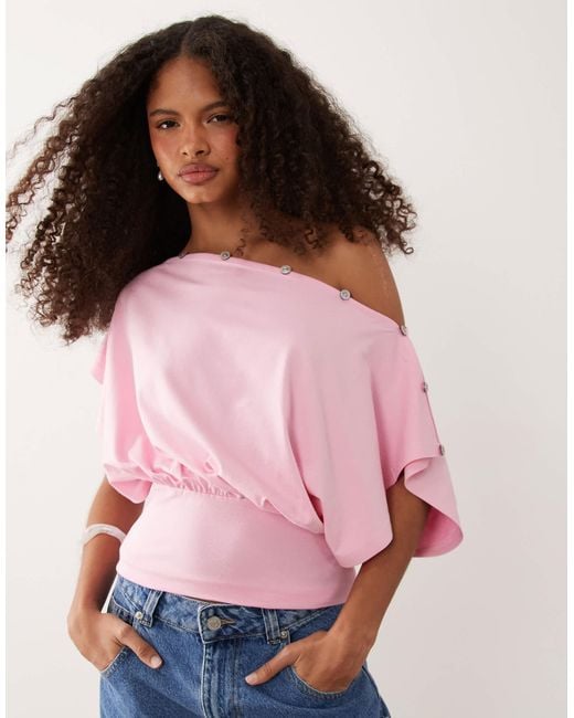 ASOS Pink Multiway Button Top