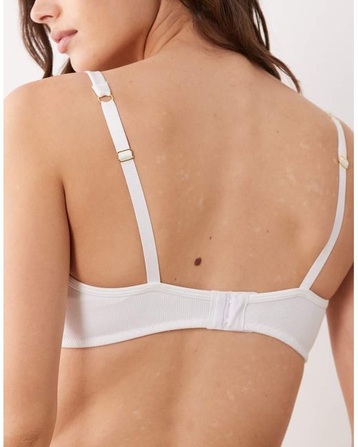 ASOS White Fuller Bust Yara Rib Underwire Bra With Mesh Binding