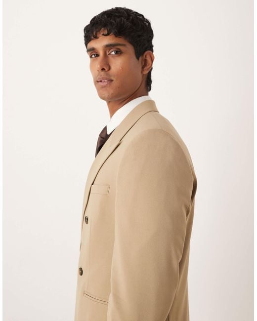 ASOS Natural Double-breasted Regular Jacket for men