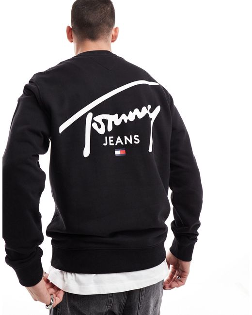 Tommy Hilfiger Blue Signature Back Print Logo Sweatshirt for men