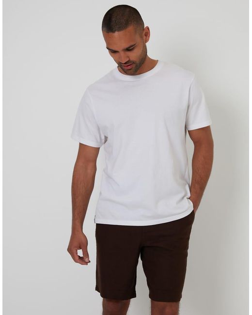 Threadbare Black Linen Blend Chino Shorts for men