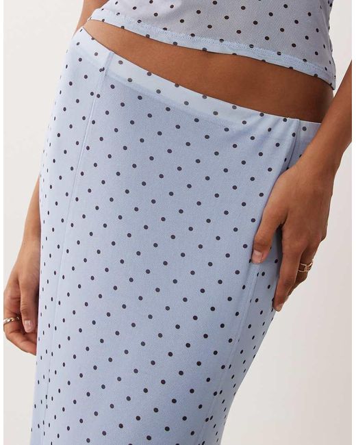 ASOS Blue Spot Mesh Maxi Skirt Co-ord