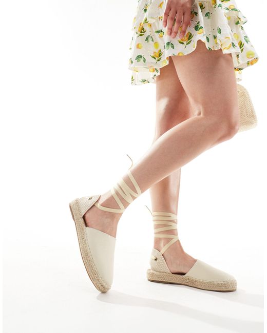 Truffle Collection Natural Ankle Tie Espadrilles