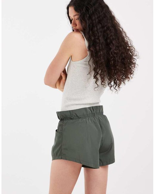 ASOS Green Paper Bag Cargo Shorts