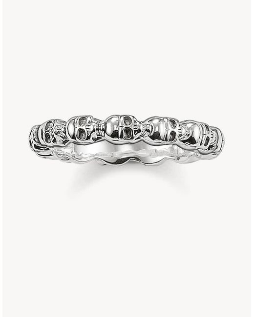Anello Con Teschio di Thomas Sabo in Black