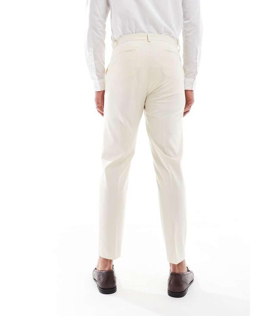Pantalones De Traje De Corte Tapered De -Neutro ASOS de hombre de color White