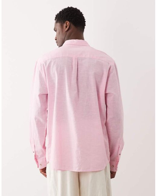 Jack & Jones Pink Linen Blend Shirt for men