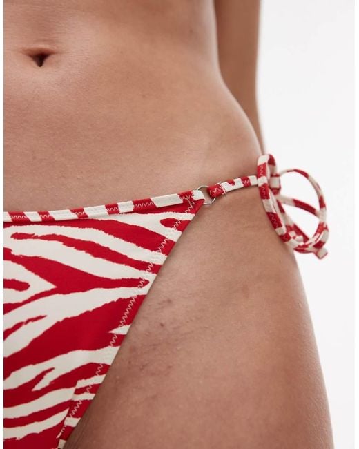 Mango Bikinibroekje Met Zebraprint in het Red